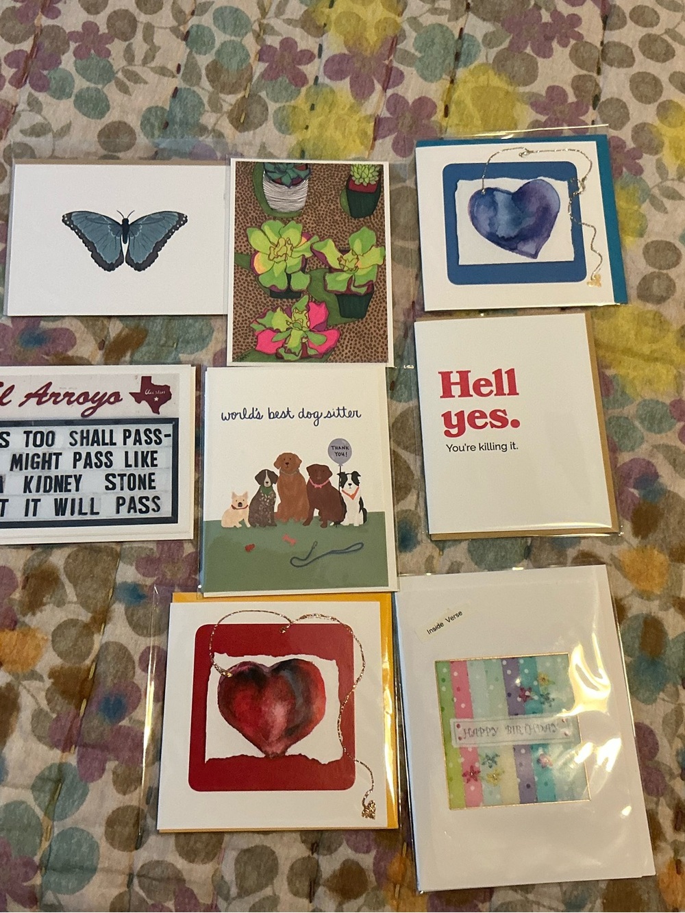 Assorted Greeting Card Pack - Hearts, Butterfly, Succulents & Pets